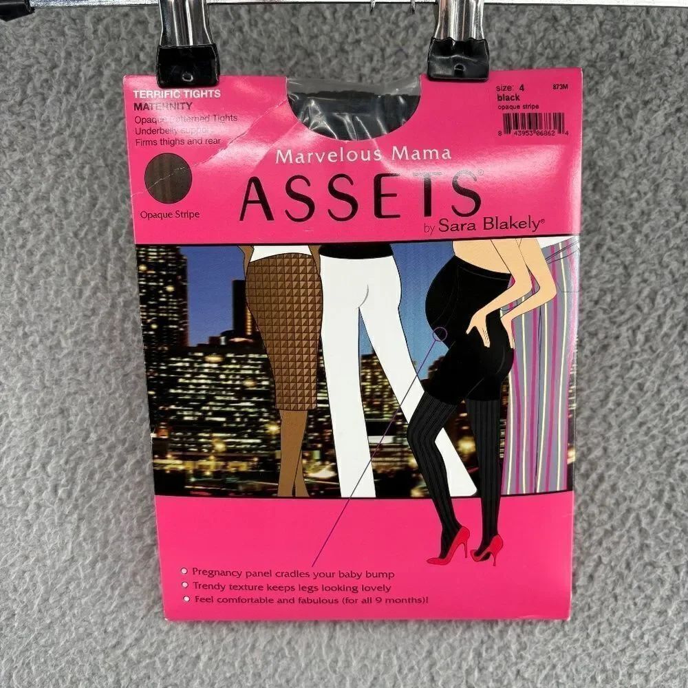 Marvelous Mama Assets by Spanx Maternity Shaping Striped Tights Size XL New